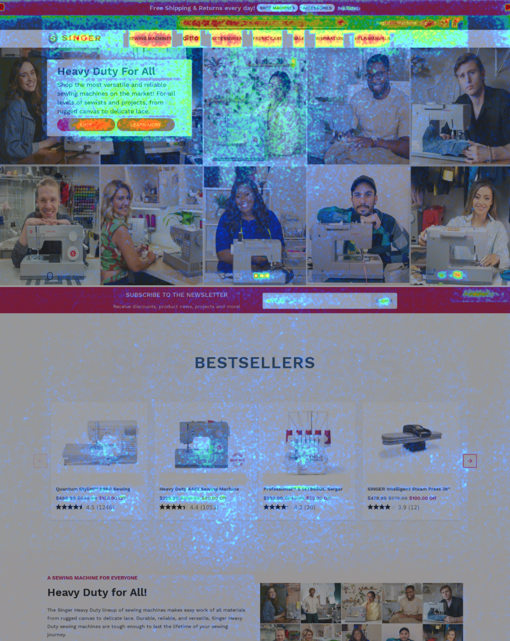 case study singer ecommerce interface heatmap idib agency